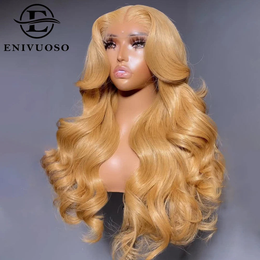 Long wavy wig shown on a mannequin