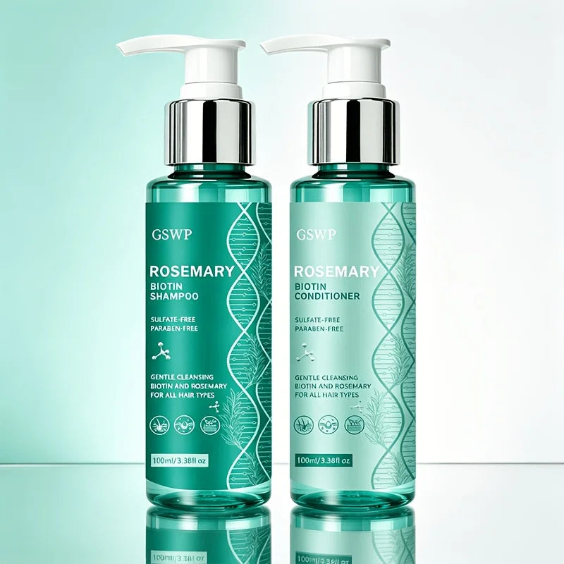 Two turquoise hair care pump bottles