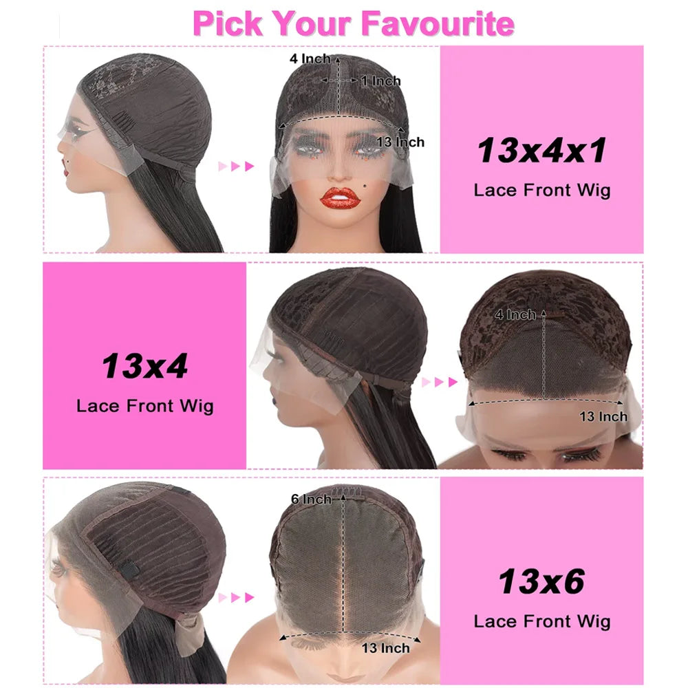 Lace wig cap size options shown on mannequins