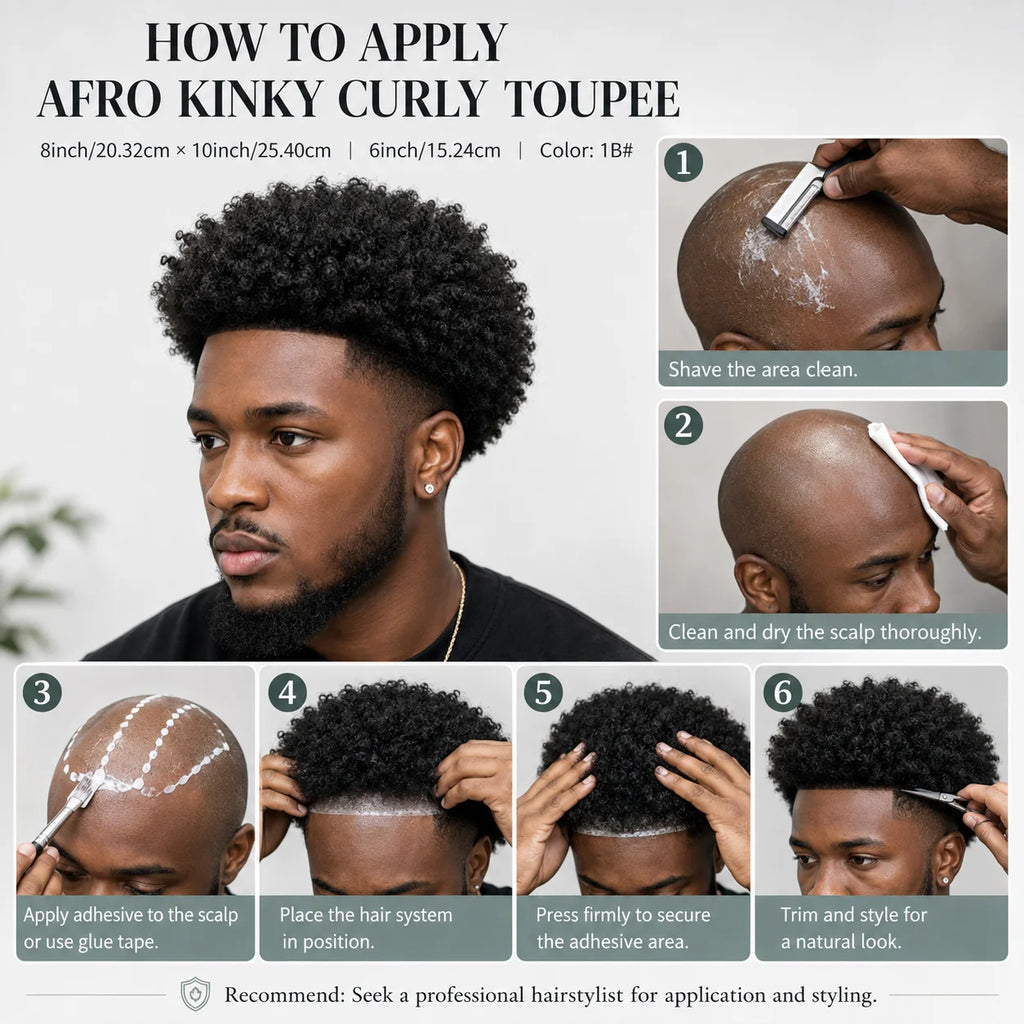Curly toupee attachment instructions