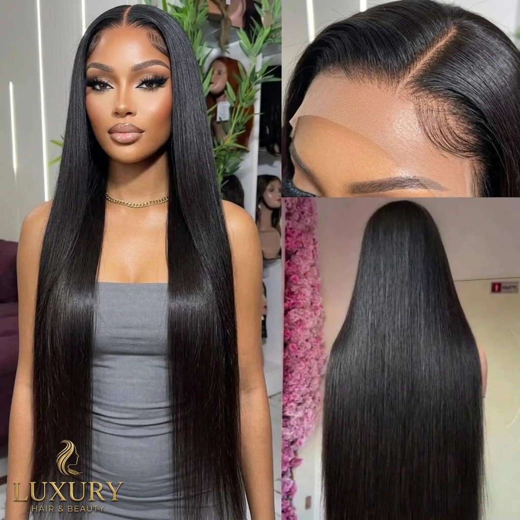 The Luxe Seamless Glueless Straight Frontal Wig | European Graded Knotting