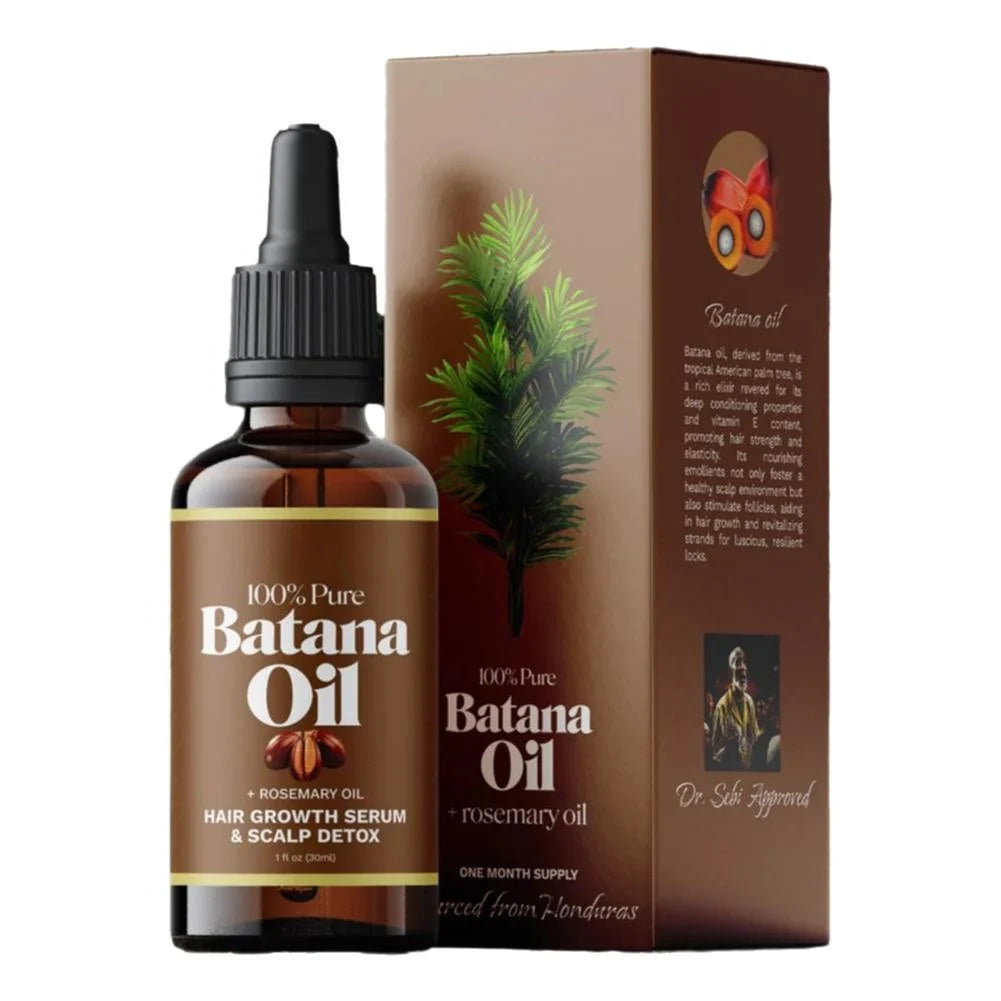 Hair oil dropper bottle beside its box