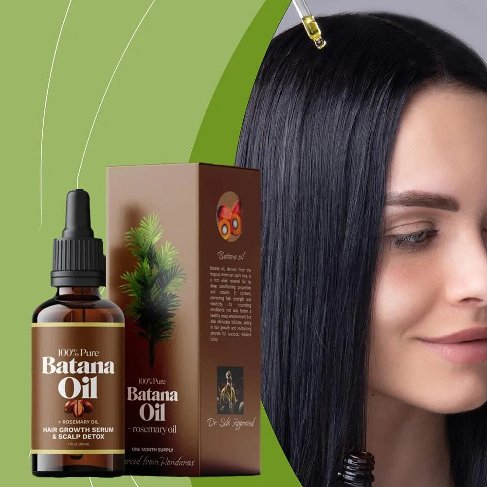 Scalp and hair oils with hairstyle and ingredient graphics