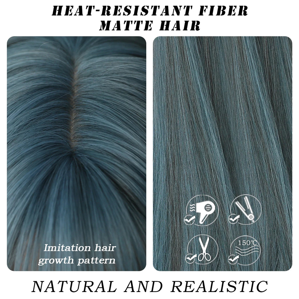 Close-up of a wig parting and hair texture