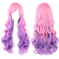 Colorful long wig shown from front and back