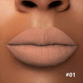 Numbered matte lipstick shade shown on lips
