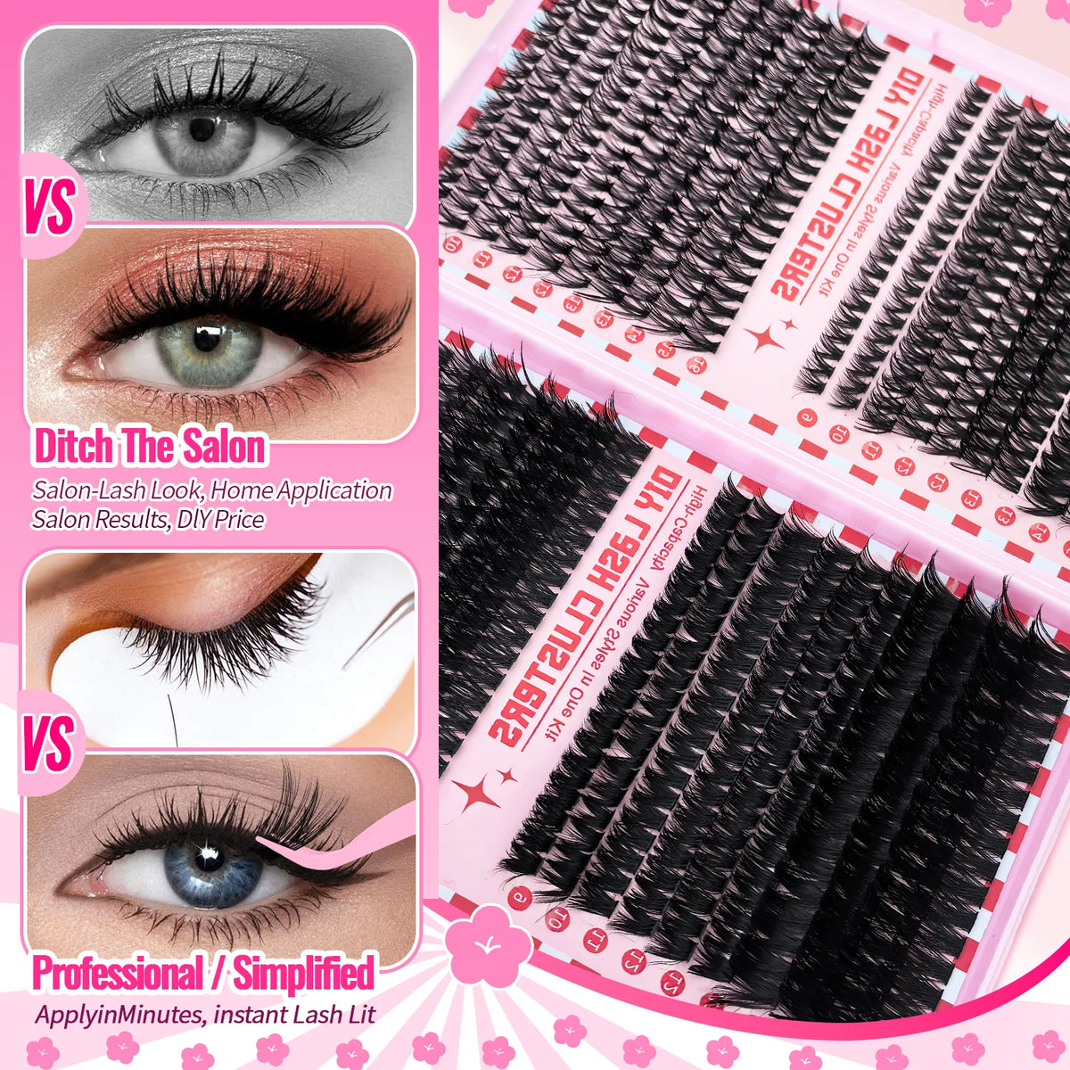 False eyelash trays with style and application examples
