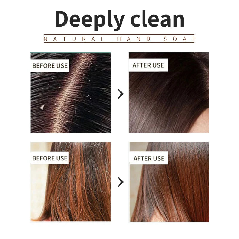 Rosemary shampoo bar with hair washing and promotional graphics