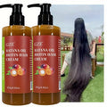 Hair cream pump bottles with hair styling and size details