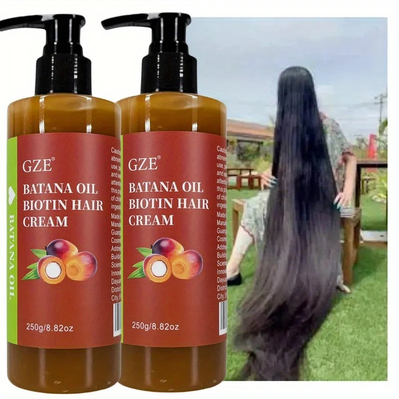 Hair cream pump bottles with hair styling and size details