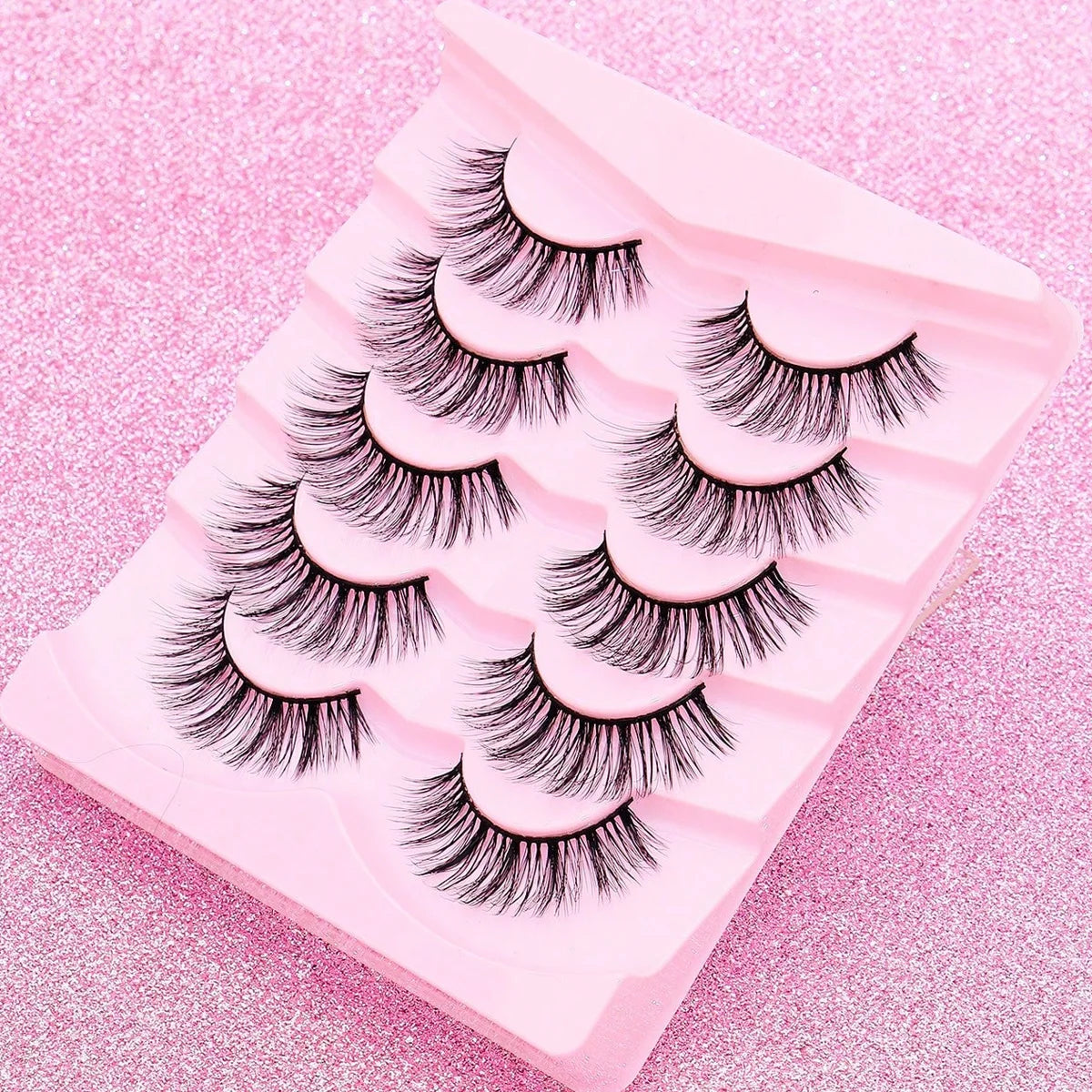 Cat-Eye Faux Mink-Style False Lashes – 5 Pairs