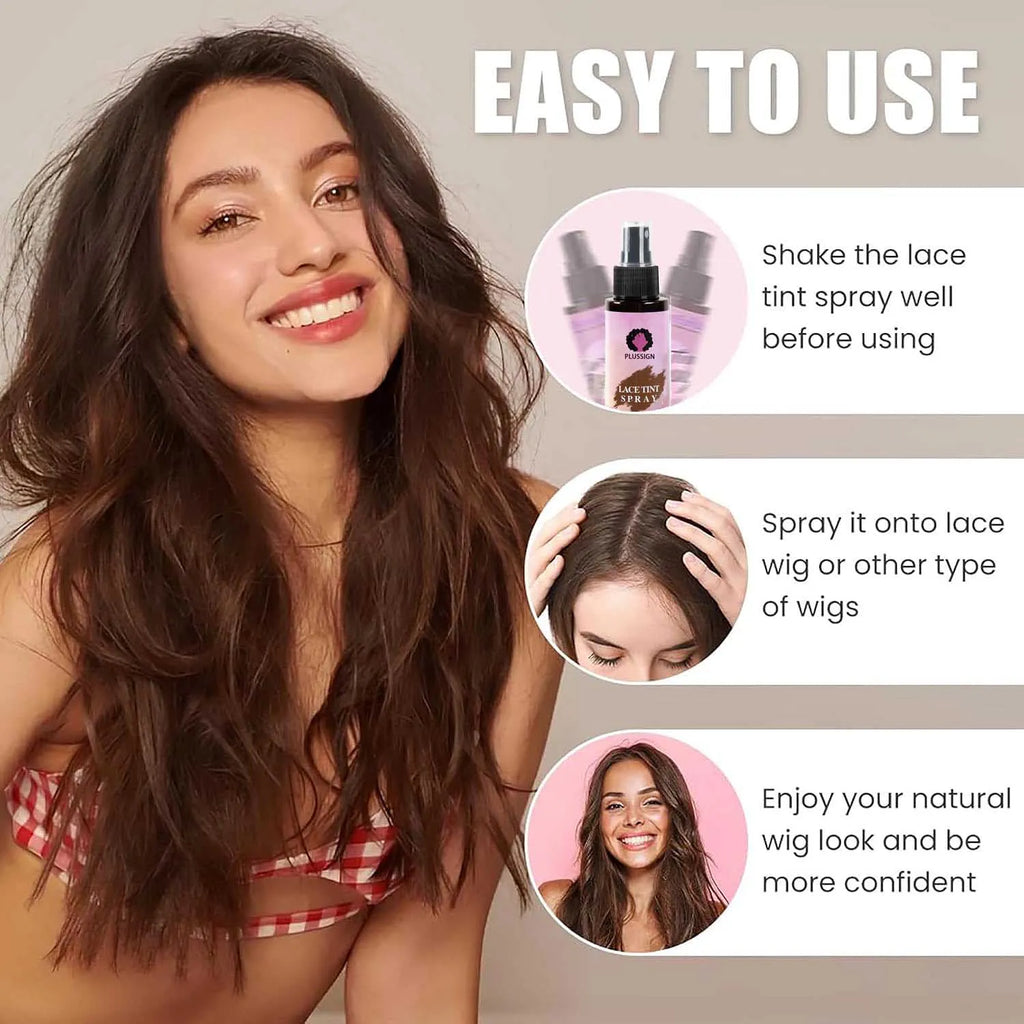 Wig lace tint spray with hairline application examples