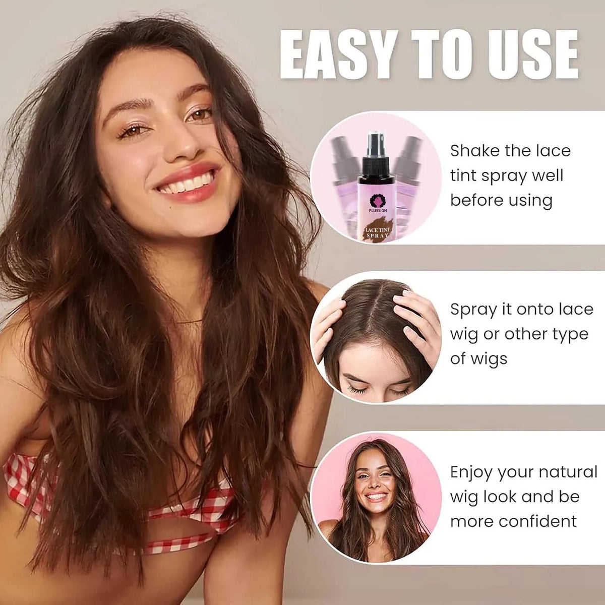 Wig lace tint spray with hairline application examples