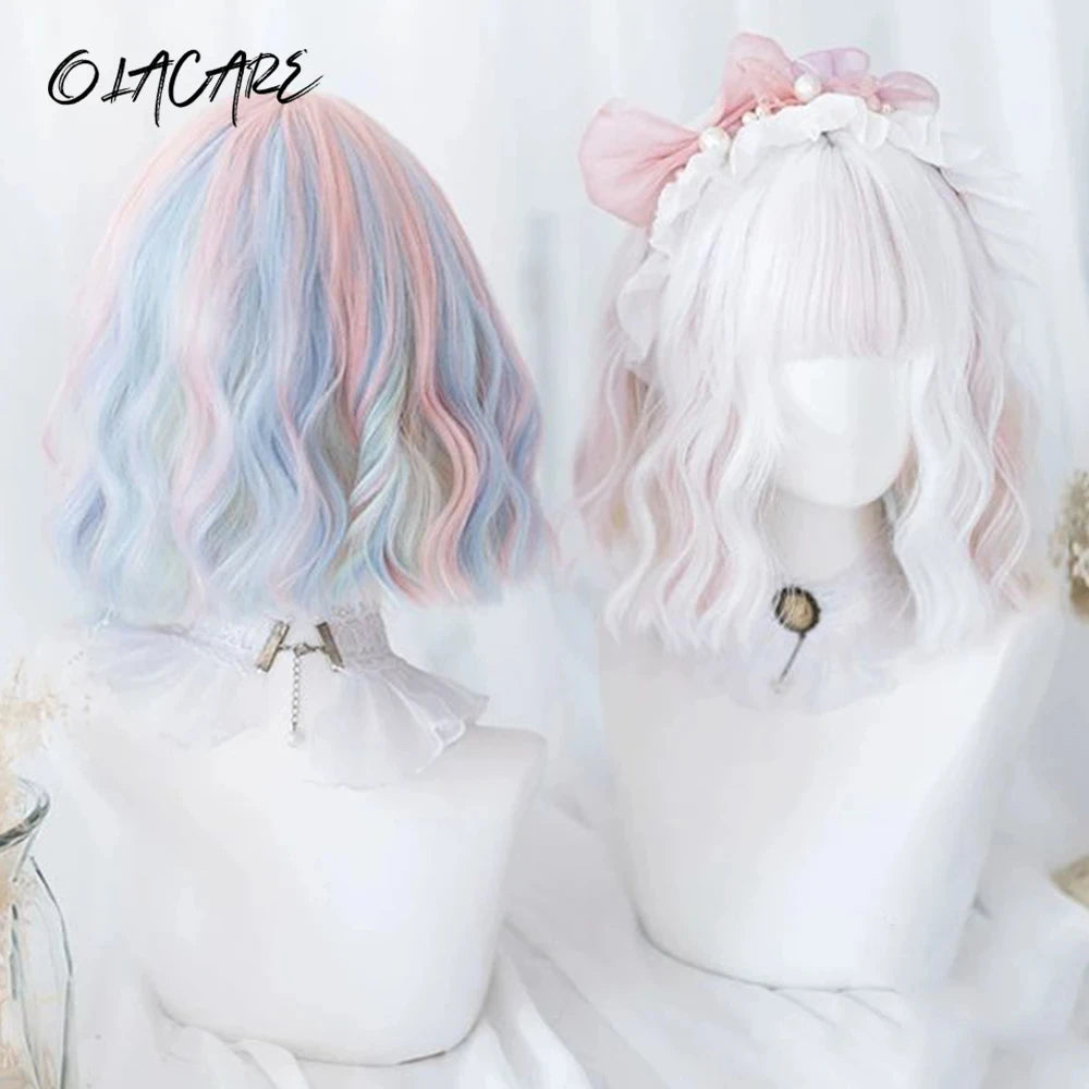 Short Wavy Cosplay Synthetic Bob Wig – 21 Assorted Colors