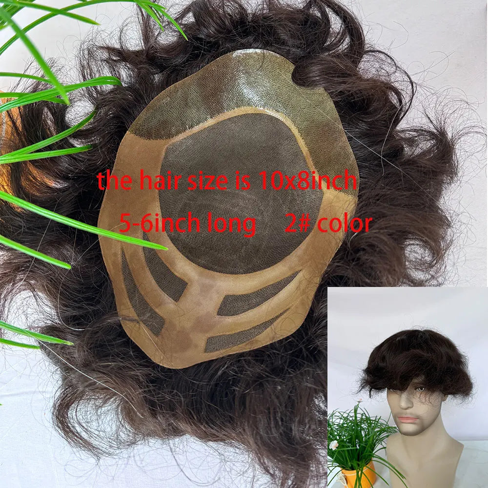 Hair toupees with base construction and coverage details