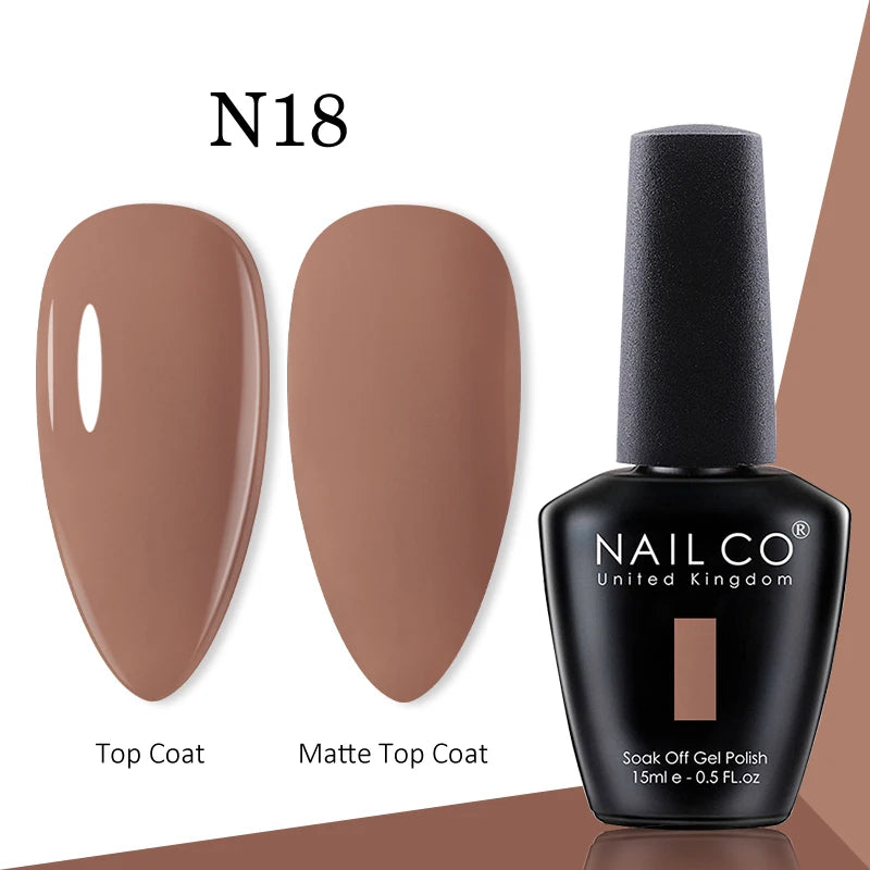 NAILCO gel polish bottle with numbered color samples