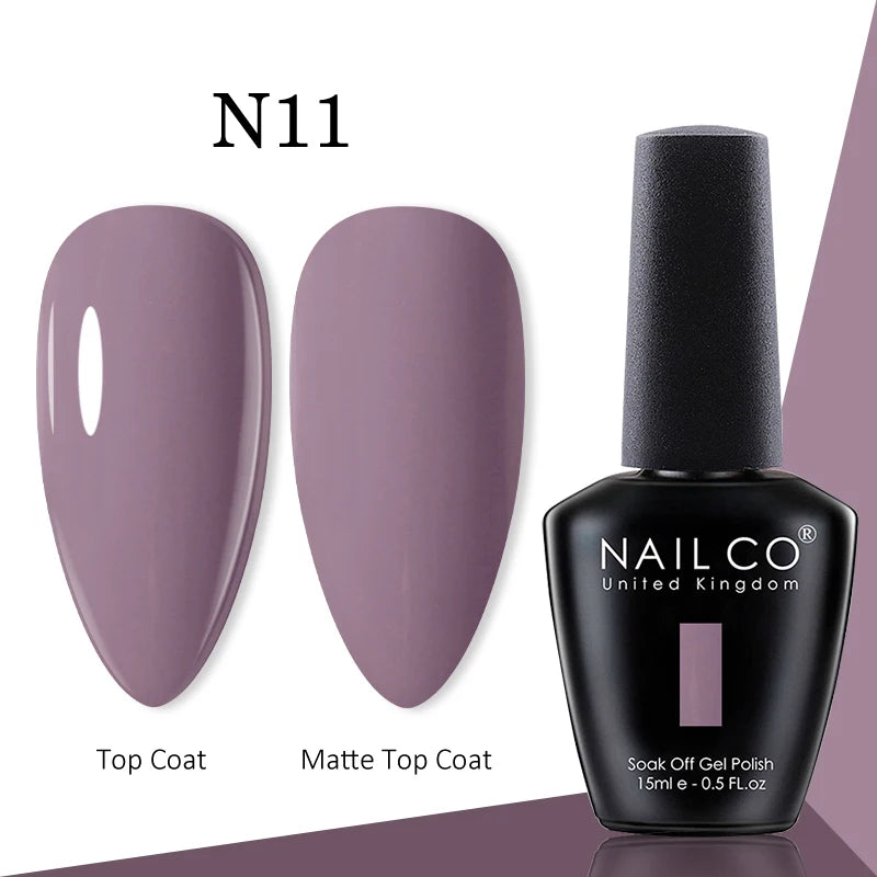 NAILCO gel polish bottle with numbered color samples