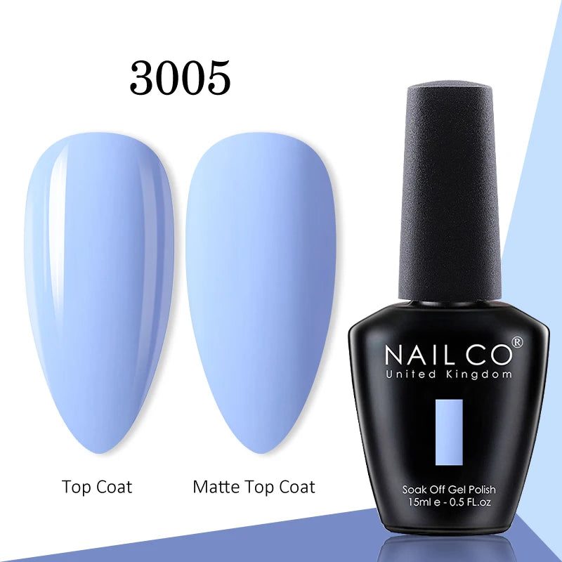NAILCO gel polish bottle with numbered color samples