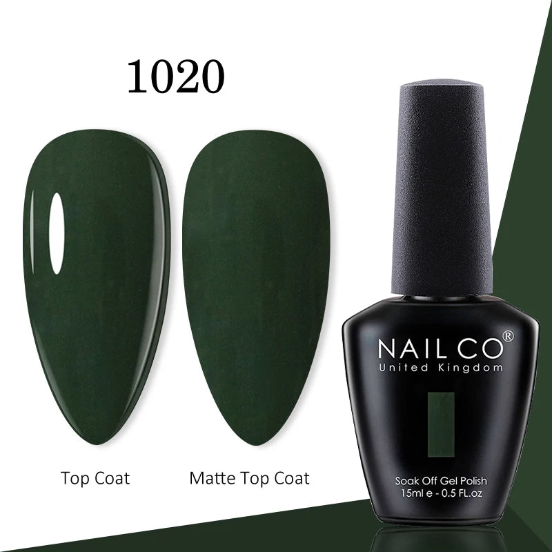 NAILCO gel polish bottle with numbered color samples