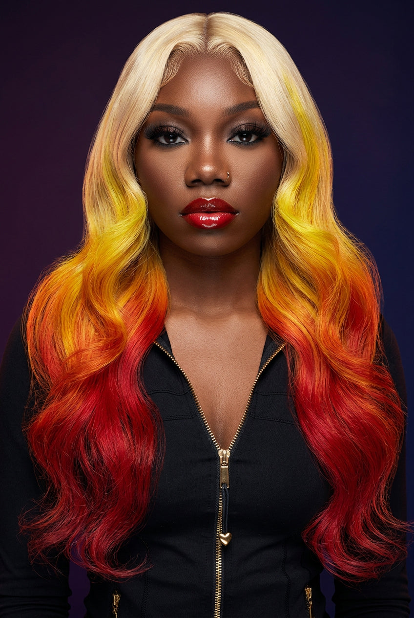 13x4 Custom Multi-Tone Colored Lace Front Wig – Luxury Long Brazilian Remy Hair
