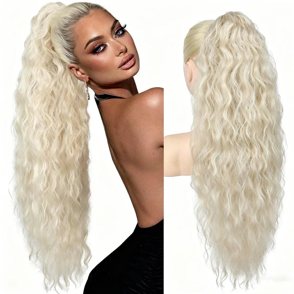 30" Long Body Wave Claw Clip-In Ponytail Extension