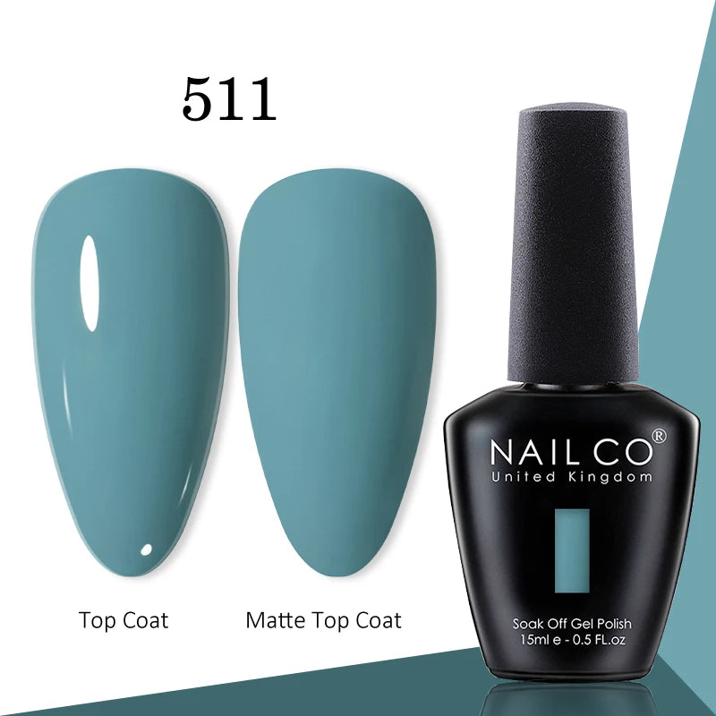 NAILCO gel polish bottle with numbered color samples