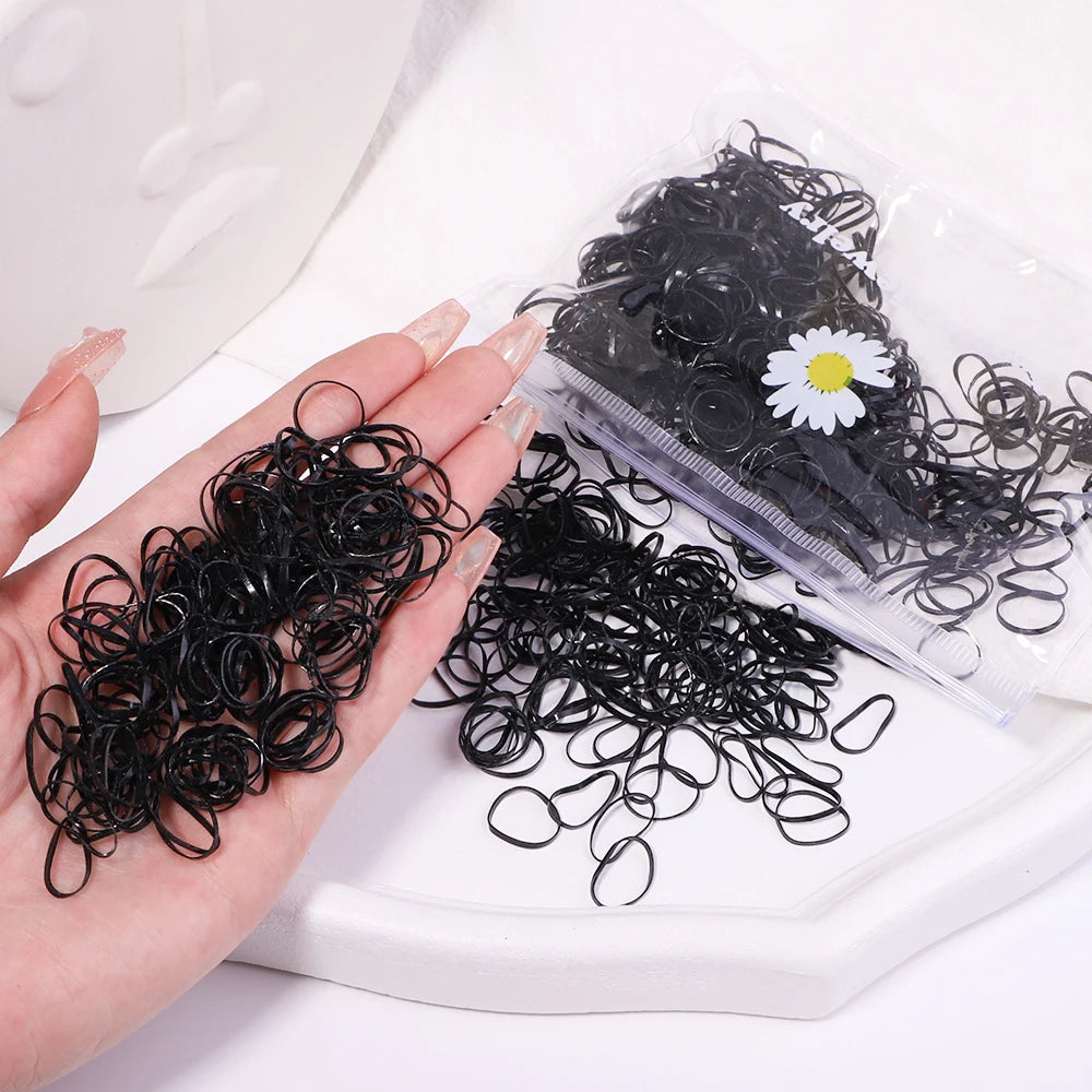 Colorful Mini Elastic Hair  Rubber Bands – 500 Pieces