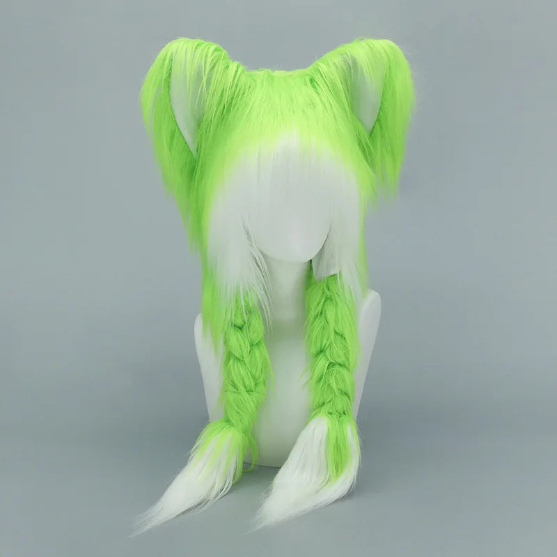 Y2K Cat Ear Plush Hat - Cute Braid Cosplay Cap- 9 Colors