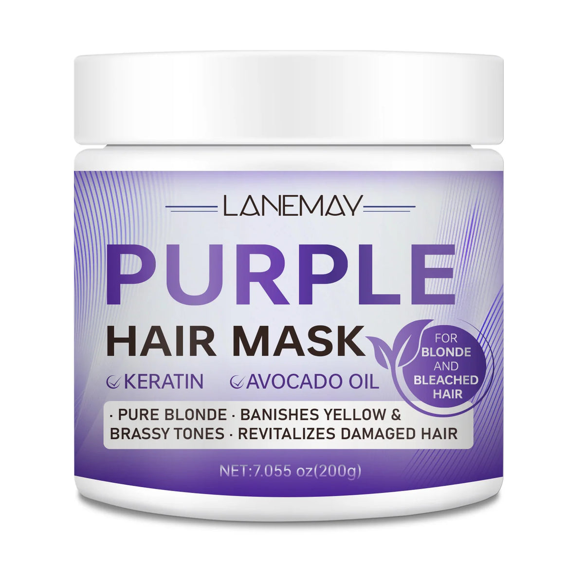 Purple hair mask jar