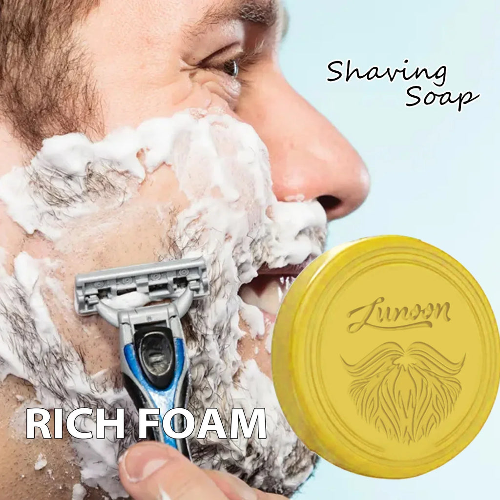Shaving soap with lather and application examples