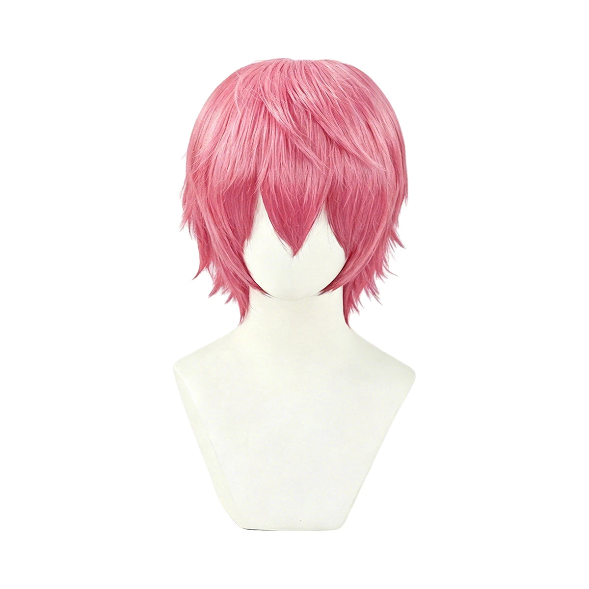 Short layered cosplay wig shown on a mannequin