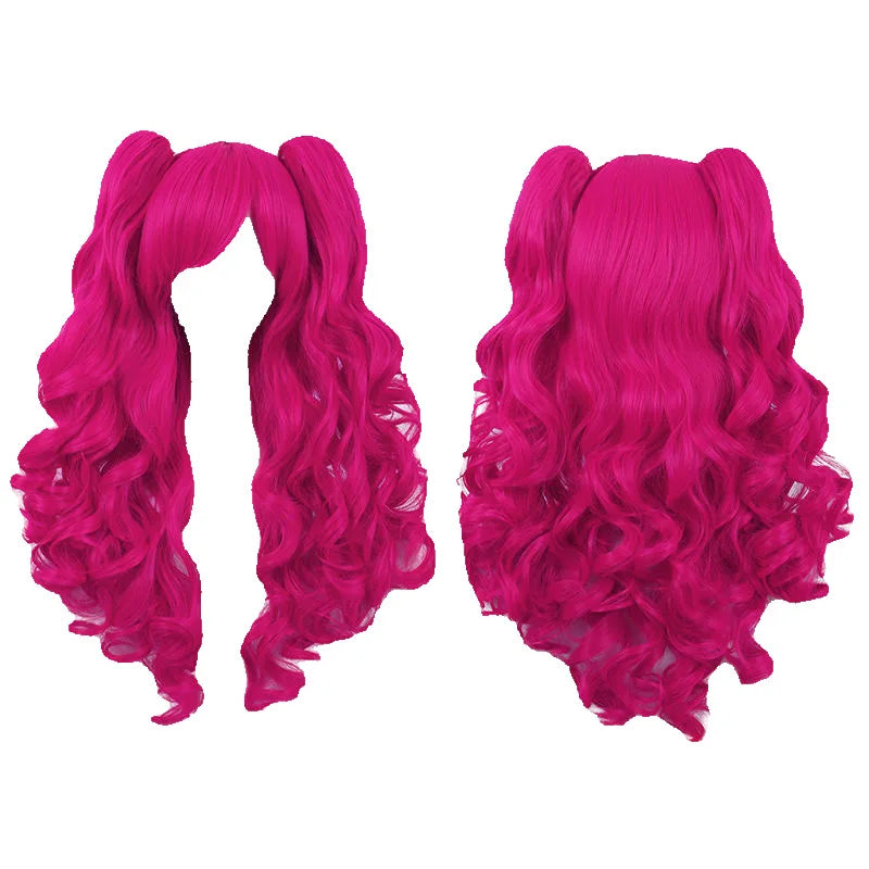 Anime Pinkie Pie Cos PP Pinkamena Diane Pie Cosplay Wig with Ponytails