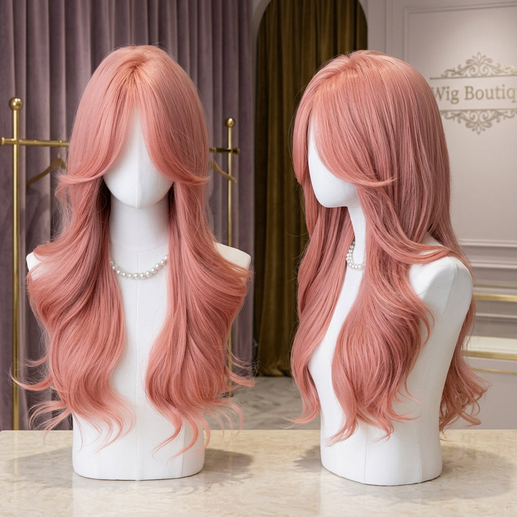 Cosplay wig shown with front, back or styling views