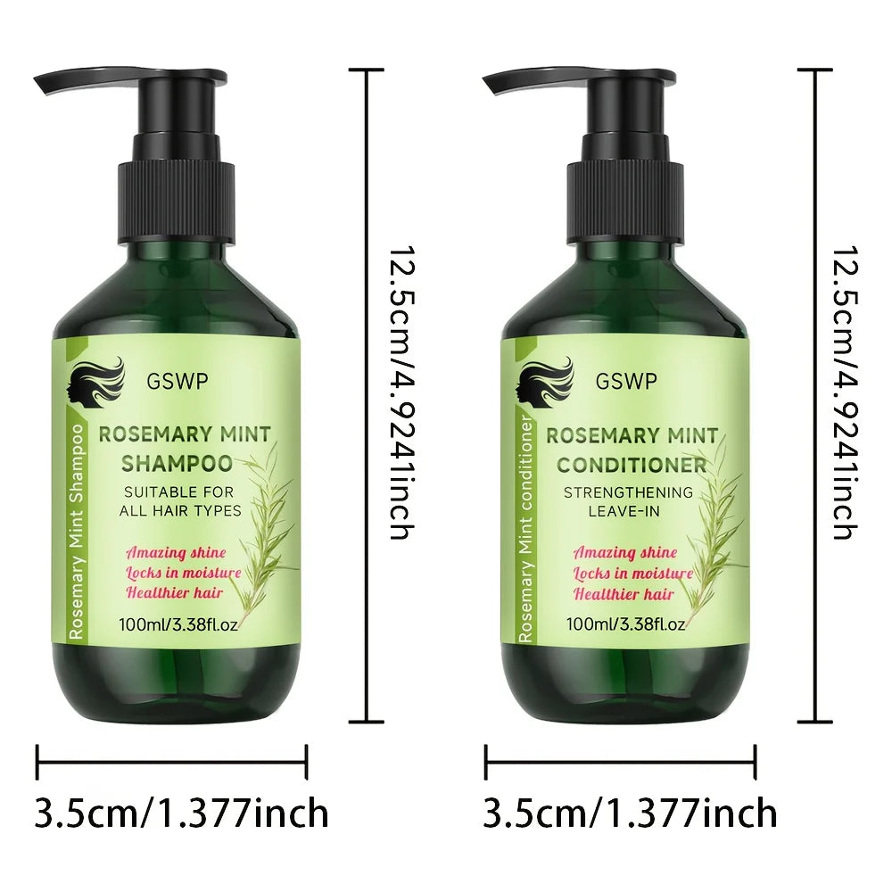 Shampoo and conditioner bottles with dimensions