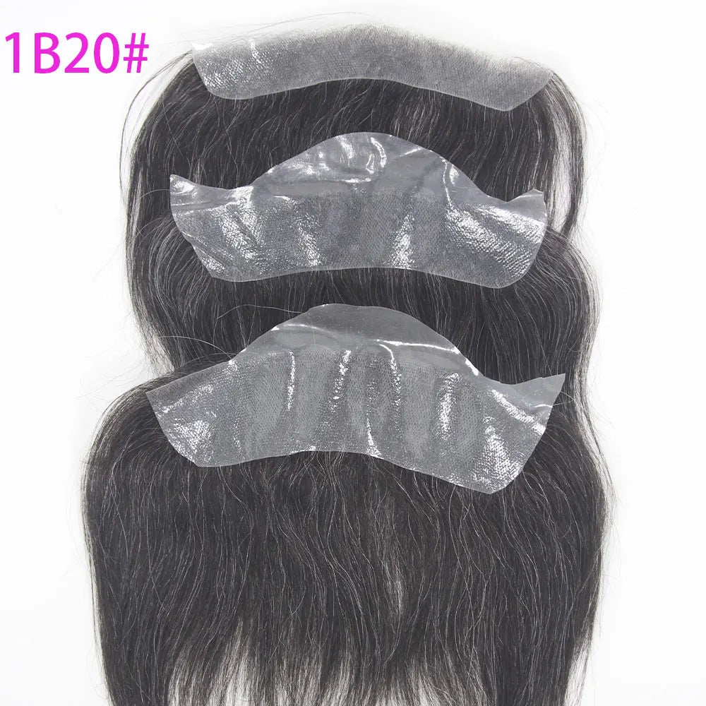 Frontal hairpiece color with visible base sections