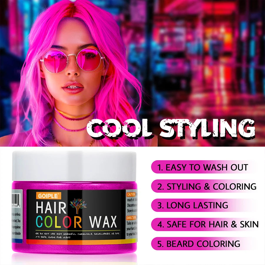 Instant Washable Hair Color Wax Mud