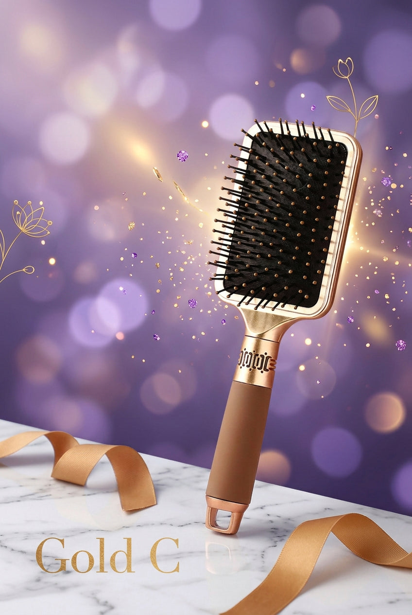 Anti-Frizz Cushion Hair Brush for Detangling and Styling | 3 Sizes for Short to Long Hair | Red, Green, Gold Luxury Colors