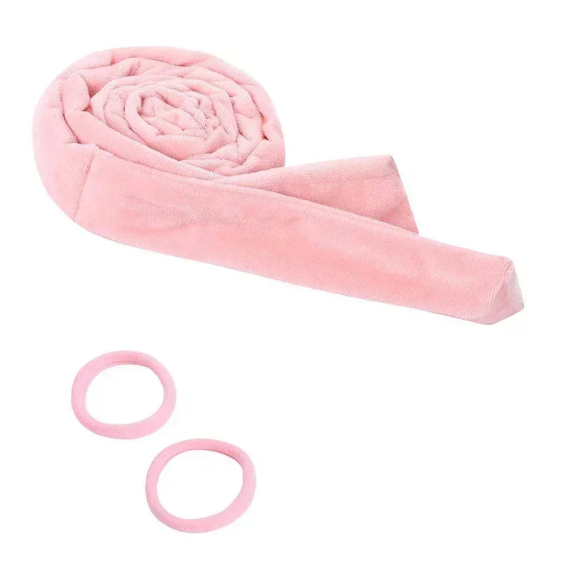 Heatless curling rod or ribbon with coordinating hair ties