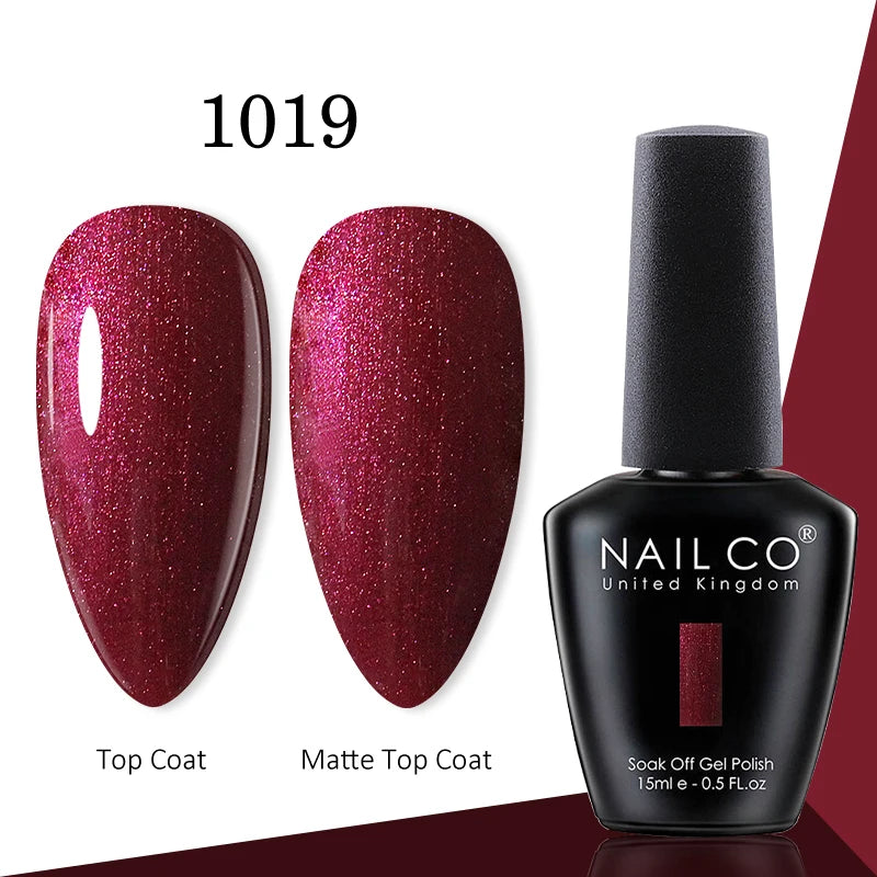 NAILCO gel polish bottle with numbered color samples