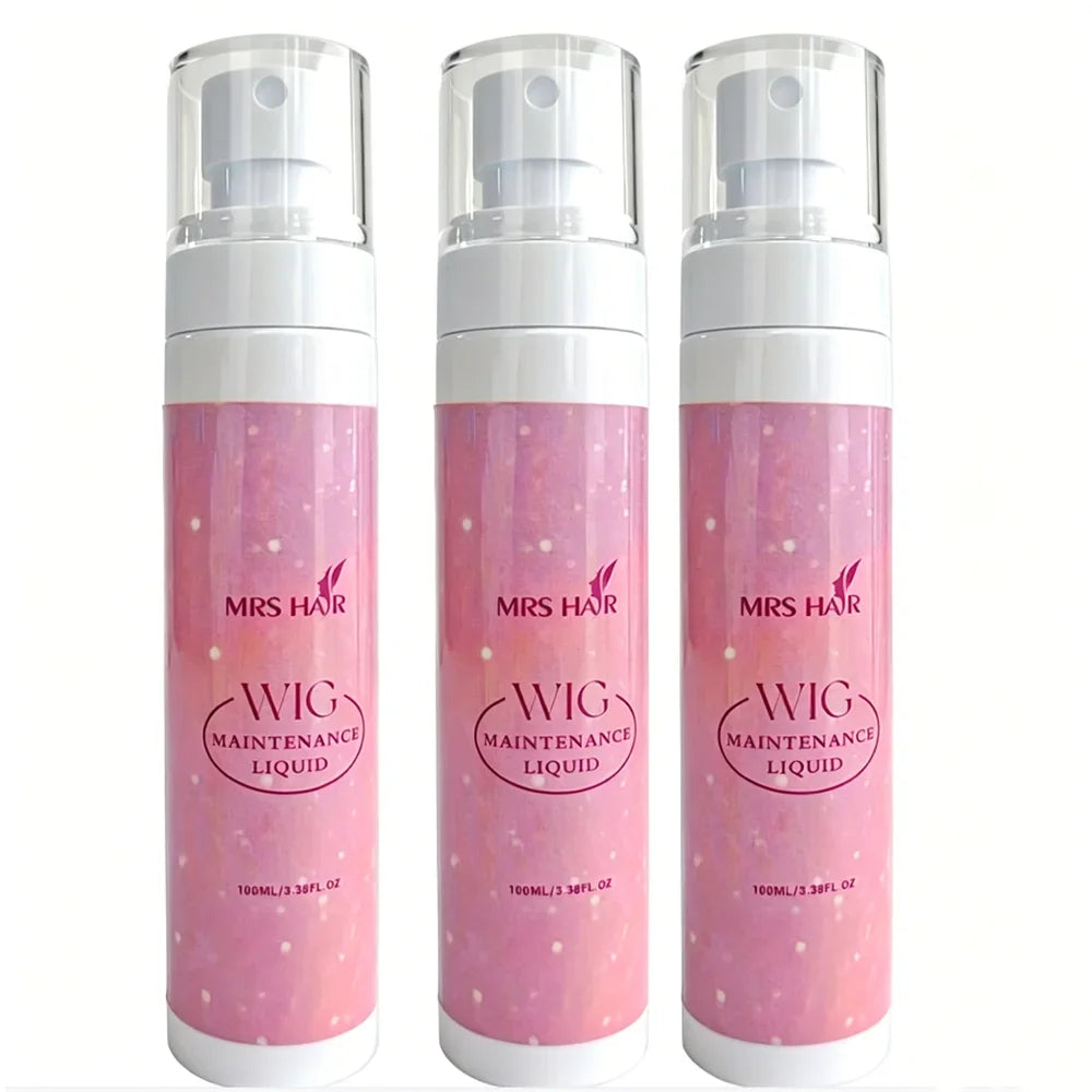 Pink wig care spray bottles