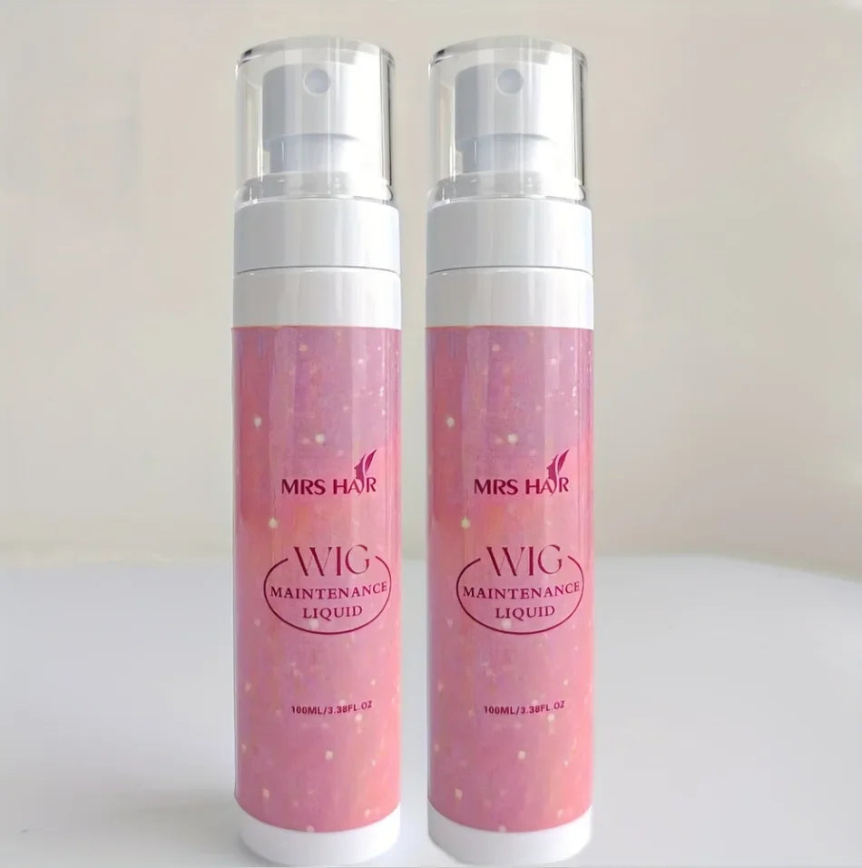 Pink wig care spray bottles