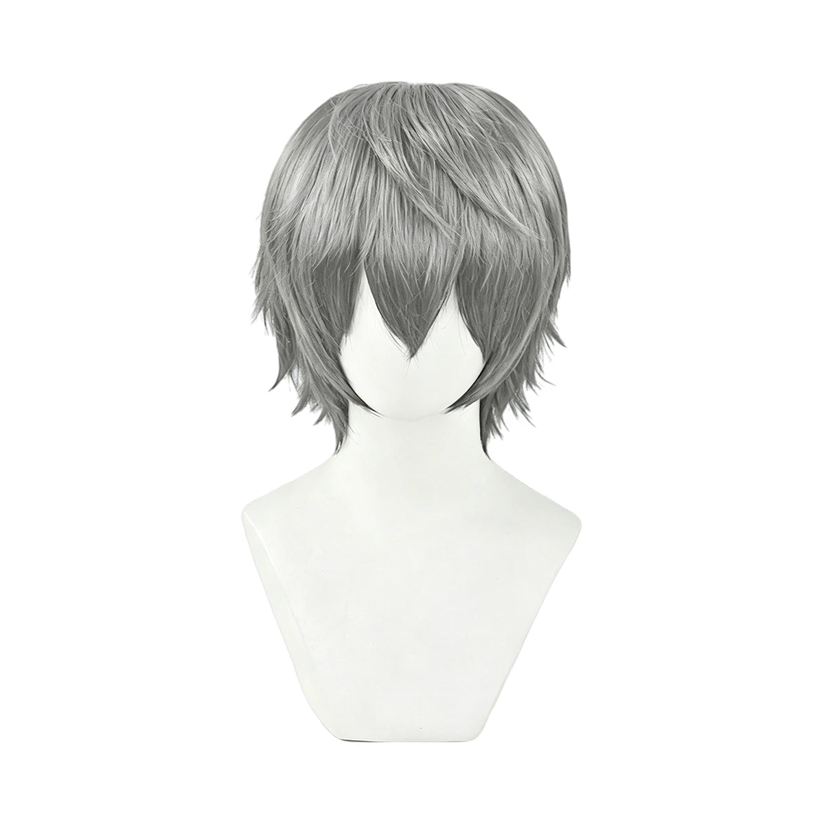 Short layered cosplay wig shown on a mannequin