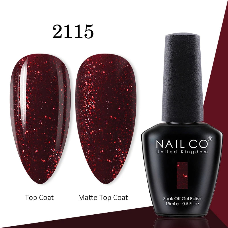 NAILCO gel polish bottle with numbered color samples