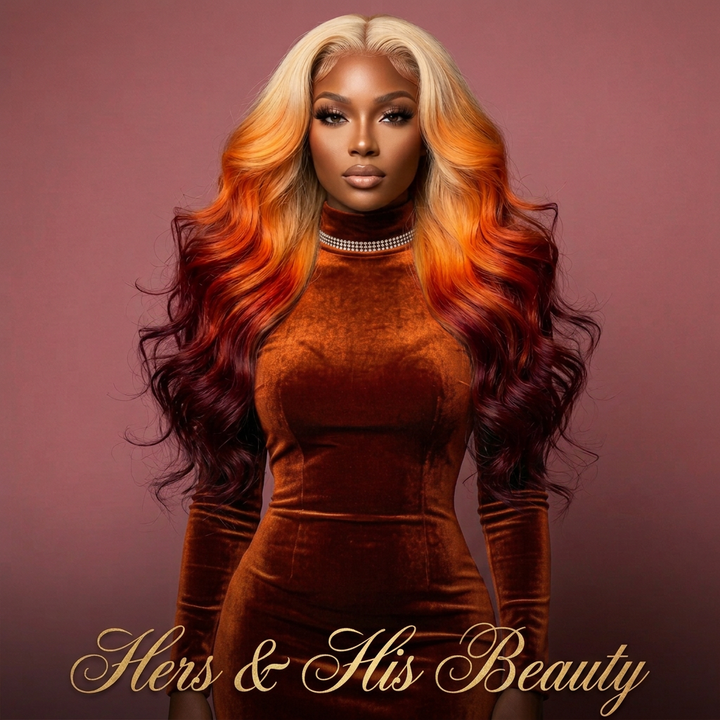 The Solar Flare Collection: 13x4 Custom Multi-Tone Curly Lace Front Wig - Brazilian Human Hair Blend