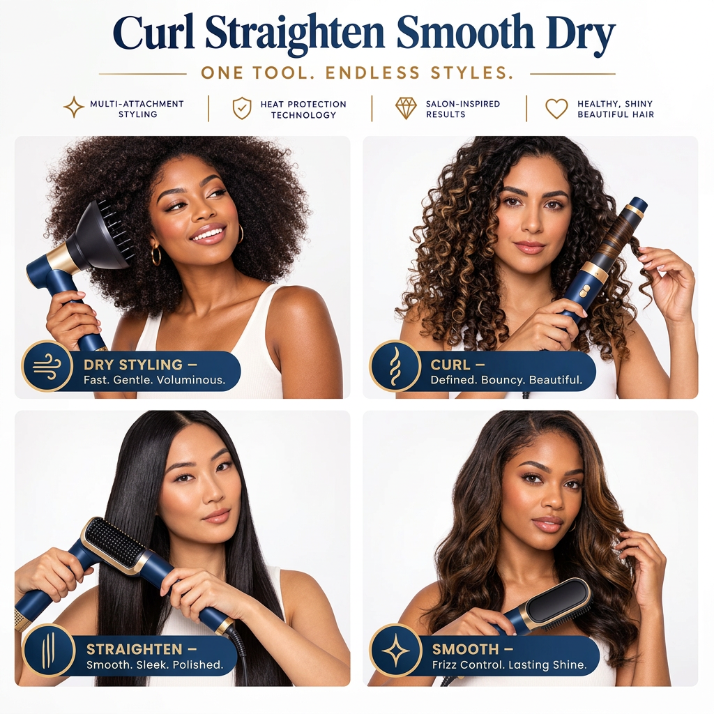 6-in-1 Coanda Airwrap Multi-Styler & Auto-Curling Hair Dryer Set (Navy Blue)