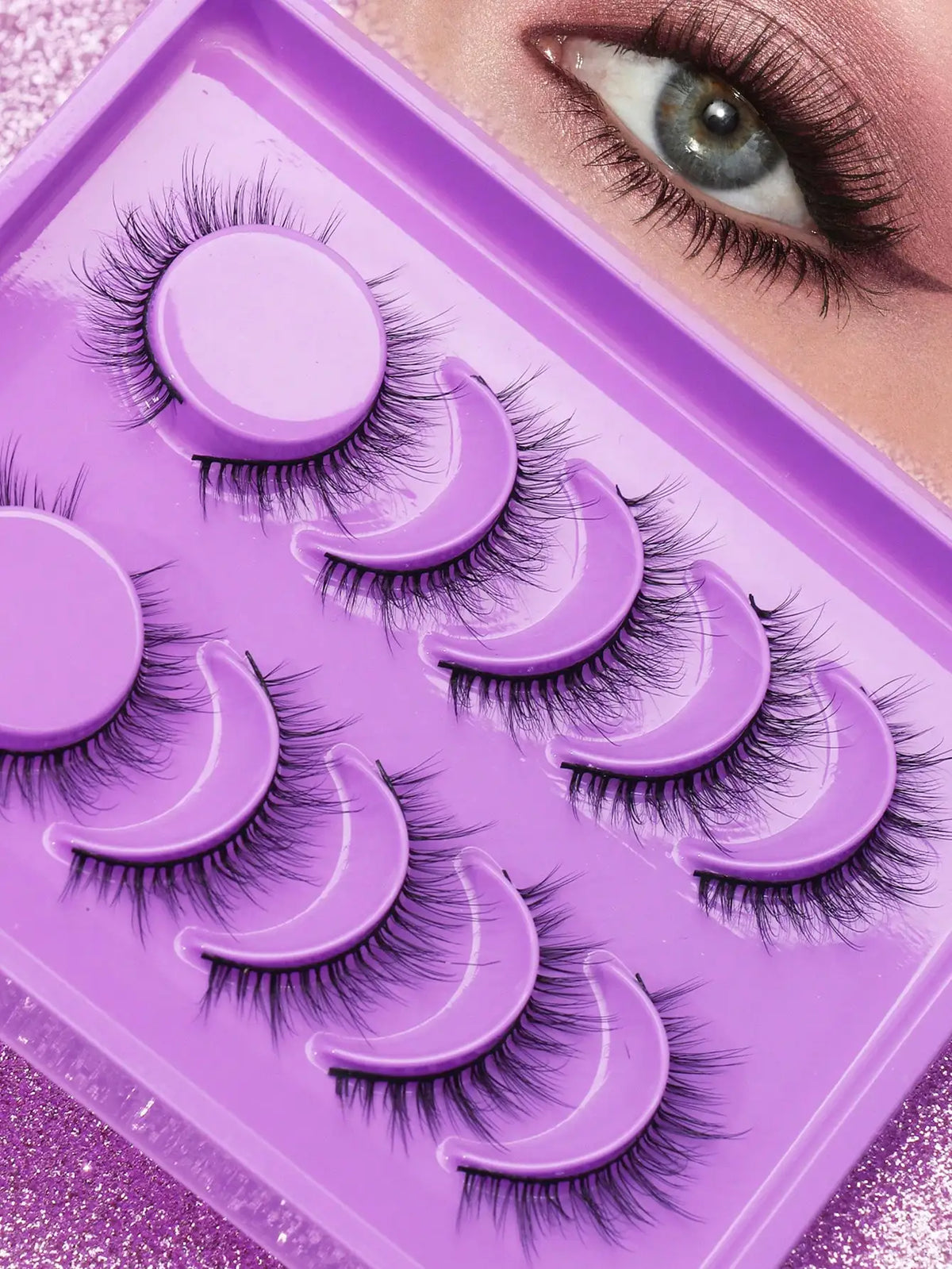 Cat-Eye Faux Mink-Style False Lashes – 5 Pairs