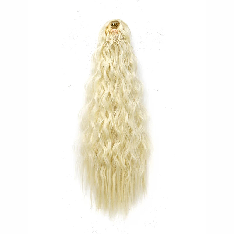 22" Long Kinky Wave Curly Drawstring Ponytail Extension