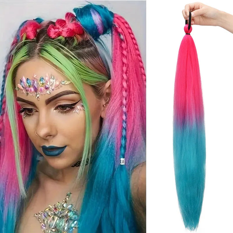 26" Straight Braiding Ponytail Extension - 17 Vibrant Colors