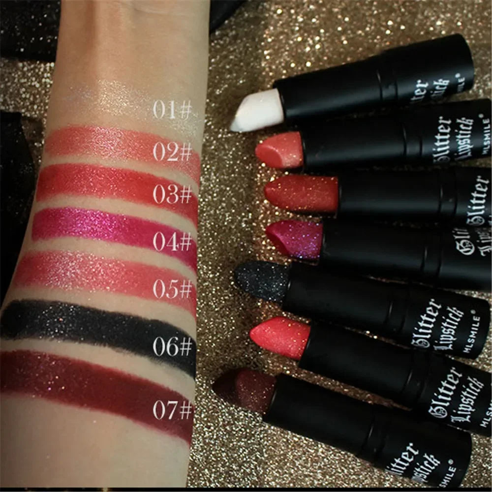 Pearlescent Glitter Lipstick – Waterproof & Long-Lasting