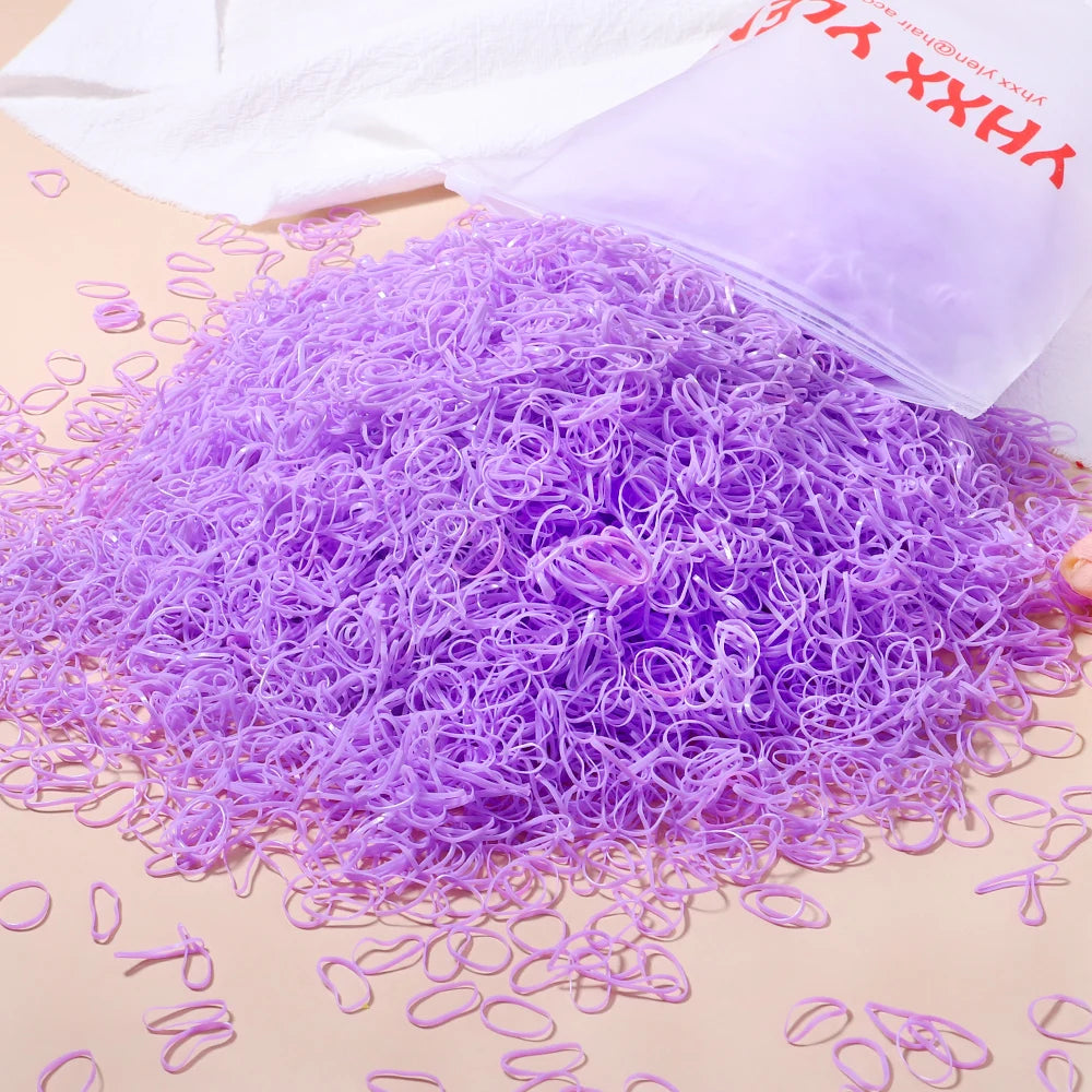 Colorful Mini Elastic Hair  Rubber Bands – 500 Pieces